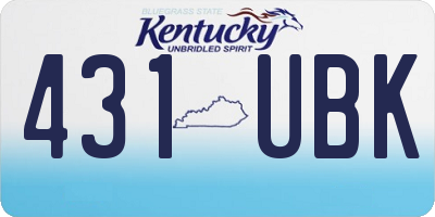 KY license plate 431UBK