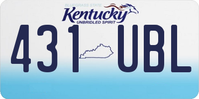 KY license plate 431UBL