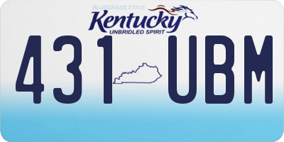 KY license plate 431UBM