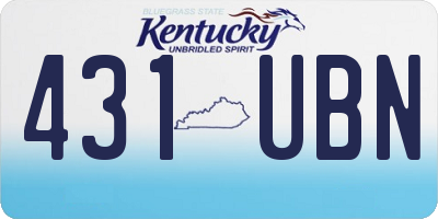 KY license plate 431UBN