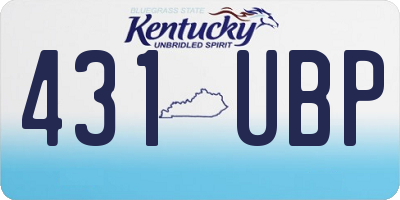 KY license plate 431UBP