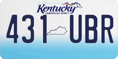 KY license plate 431UBR