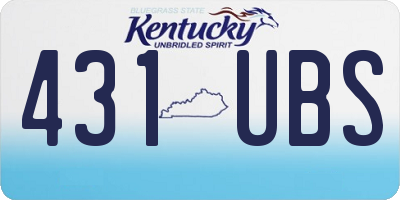 KY license plate 431UBS