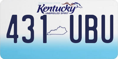 KY license plate 431UBU