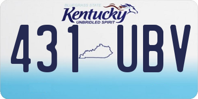 KY license plate 431UBV