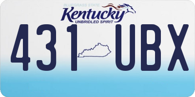 KY license plate 431UBX