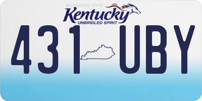 KY license plate 431UBY