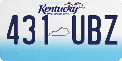 KY license plate 431UBZ