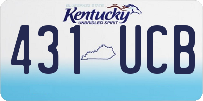 KY license plate 431UCB