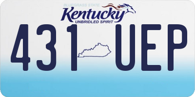 KY license plate 431UEP
