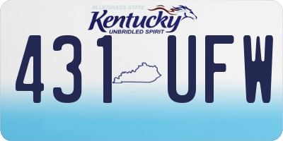 KY license plate 431UFW