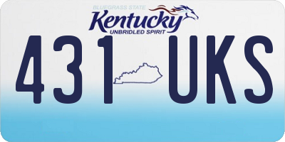 KY license plate 431UKS