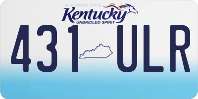 KY license plate 431ULR