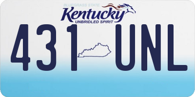 KY license plate 431UNL