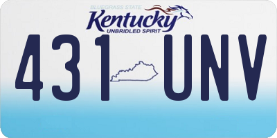 KY license plate 431UNV