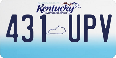 KY license plate 431UPV