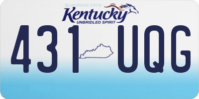 KY license plate 431UQG