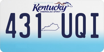 KY license plate 431UQI