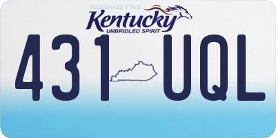 KY license plate 431UQL