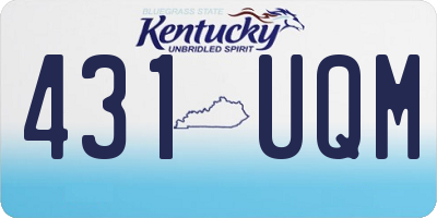 KY license plate 431UQM