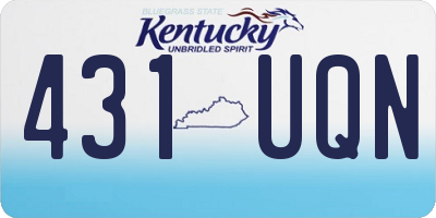 KY license plate 431UQN