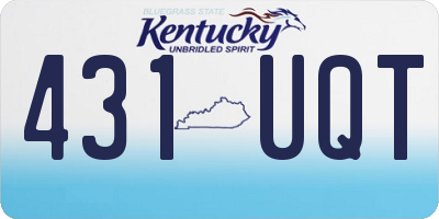 KY license plate 431UQT