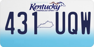 KY license plate 431UQW