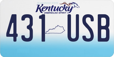 KY license plate 431USB