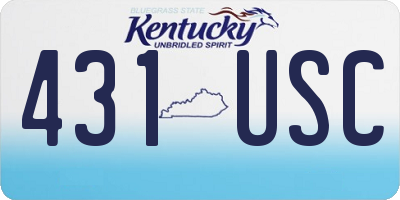 KY license plate 431USC