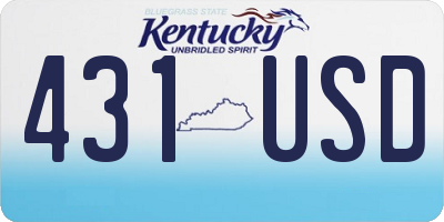 KY license plate 431USD