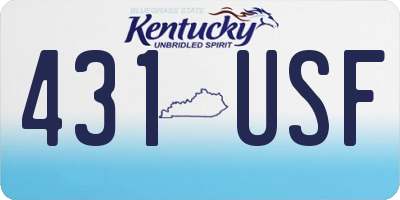 KY license plate 431USF