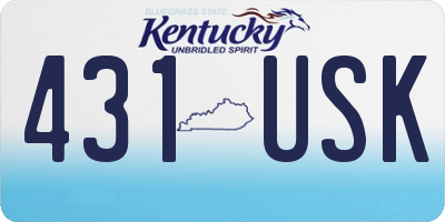 KY license plate 431USK