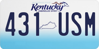 KY license plate 431USM