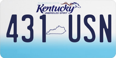 KY license plate 431USN