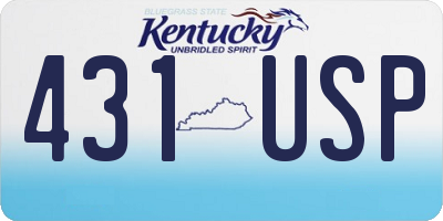 KY license plate 431USP