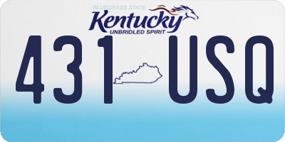 KY license plate 431USQ