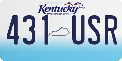 KY license plate 431USR