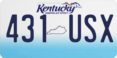 KY license plate 431USX