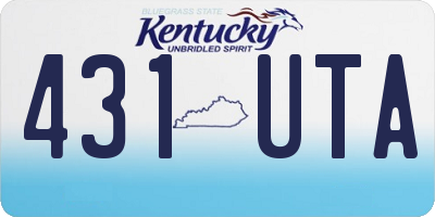 KY license plate 431UTA