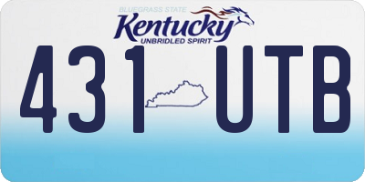KY license plate 431UTB