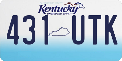 KY license plate 431UTK