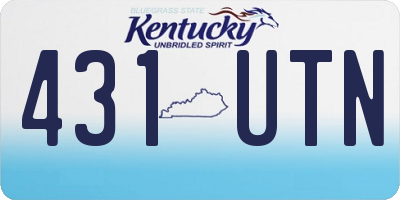 KY license plate 431UTN