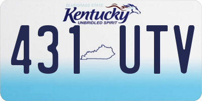 KY license plate 431UTV