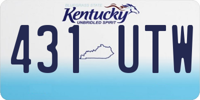 KY license plate 431UTW