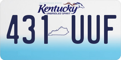 KY license plate 431UUF