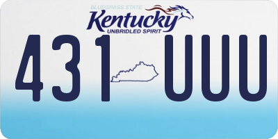 KY license plate 431UUU