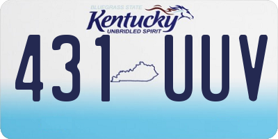 KY license plate 431UUV