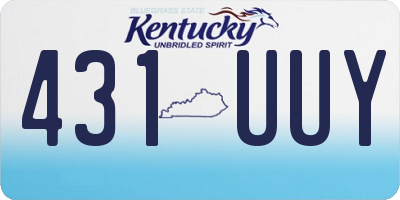 KY license plate 431UUY