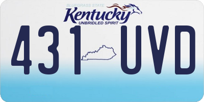KY license plate 431UVD