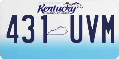 KY license plate 431UVM